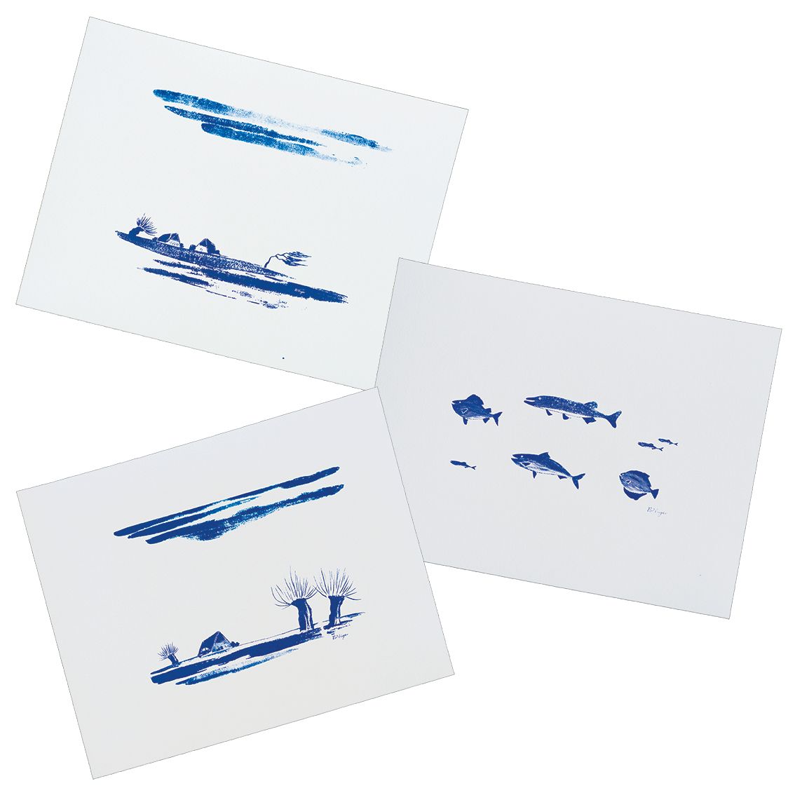 Thom Wilcke Siebdruckbilder Sparset, blau" ohne Rahmen