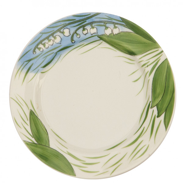 Helina Tilk: Handbemaltes Porzellan Geschirr und Keramik - handbemalter Teller aus Porzellan 19cm, Motiv: Maiglöckchen - Porzellan Geschirr hier kaufen