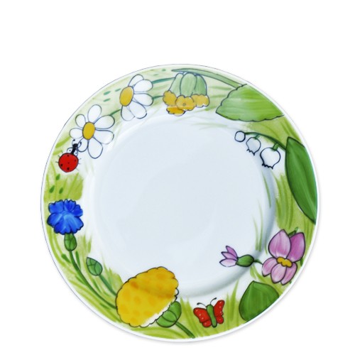 Helina Tilk: Handbemaltes Porzellan Geschirr und Keramik - handbemalter Teller aus Porzellan 19cm mit allen Blumen - Porzellan Geschirr hier kaufen