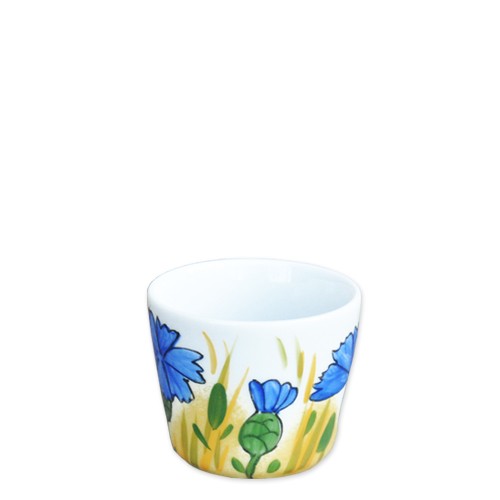Helina Tilk: Handbemaltes Porzellan Geschirr und Keramik - handbemalter Eierbecher aus Porzellan mit Kornblumenmotiv - Porzellan Geschirr hier kaufen